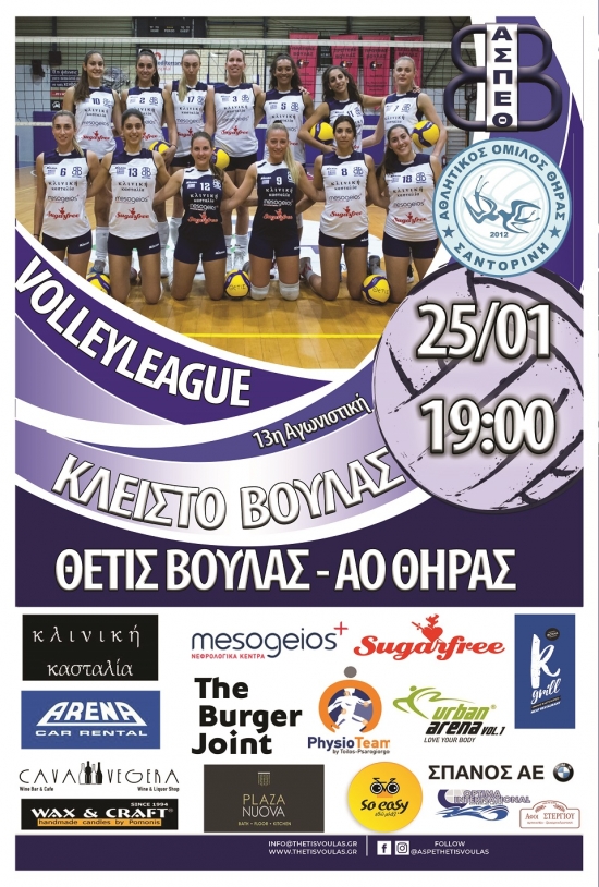 Volleyleague: &Theta;έ&tau;&iota;&sigmaf; &Beta;&omicron;ύ&lambda;&alpha;&sigmaf; - &Alpha;&Omicron; &Theta;ή&rho;&alpha;&sigmaf; (13&eta; &Alpha;&gamma;.)
